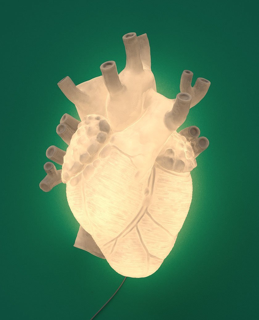SELETTI “LOVE IN BLOOM GLASS” vaso cuore anatomico in vetro